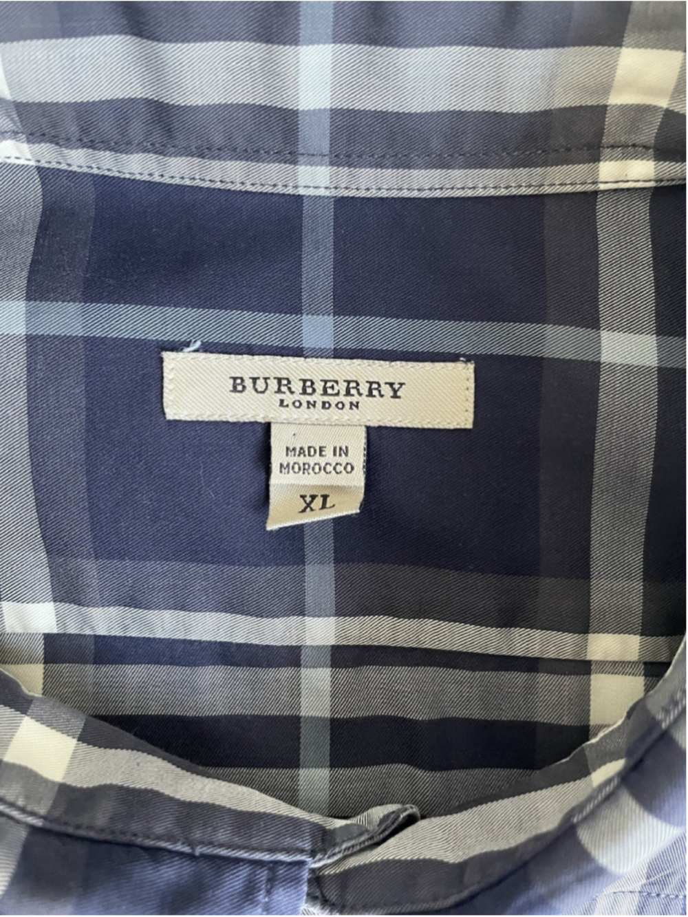 Burberry Shirt Mens XL Blue Plaid Check Short Sleeve Button Up - Picture 5 of 8